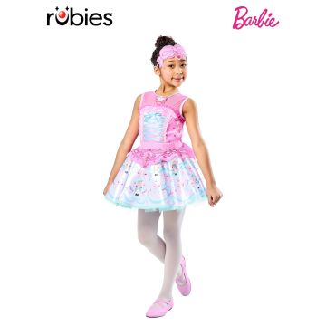Girls Barbie Nutcracker Sugarplum Princess costume dress with pink bodice and blue tutu skirt