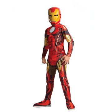 Kids Iron Man costume jumpsuit with printed armour and mask