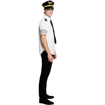 Adult Mile High Pilot Costume - Mens Airline Captain Uniform Set
