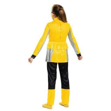Girls Yellow Hero Ranger Costume - Deluxe Jumpsuit with Mask