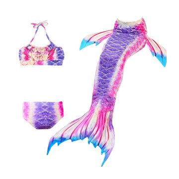 Girls Mermaid Tail With Monofin Swimsuit Costume tt2025-2