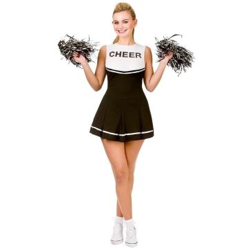 Black Cheerleader Costume - Ladies School Spirit Uniform Dress - alternate view