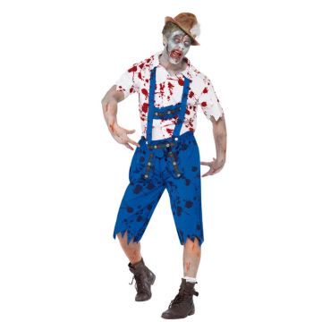 Mens Lederhosen Halloween Zombie Costume lb2104