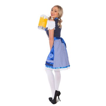 Adult Bavarian Beer Maid Costume - Oktoberfest Dirndl Dress with Petticoat