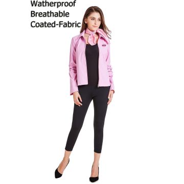 Adult Womens 1950s Pink Satin Jacket Costume with Scarf and Name Patches