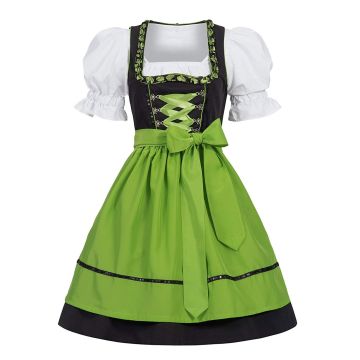 Green Ladies German Bavarian Beer Maid Vintage Costume front ln1001g