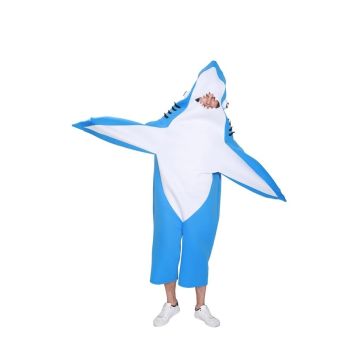 Adult Shark Costume - Full Body Ocean Predator Jumpsuit with Fins - alternate view 2