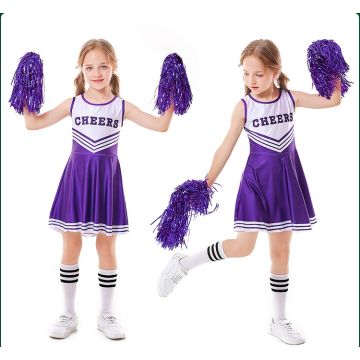 Purple Kids Cheerleader Costume With Pompoms Socks lp1090purple