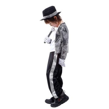 Kids 80s Pop Icon Costume - Sparkle Jacket Moonwalk Dancer Outfit