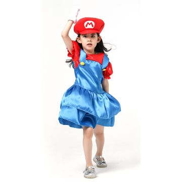 Red Game Plumber Kids Costume