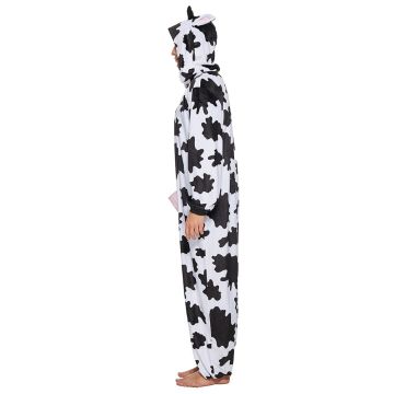 Adult Dairy Cow Onesie Costume with Hood and Udder Pocket