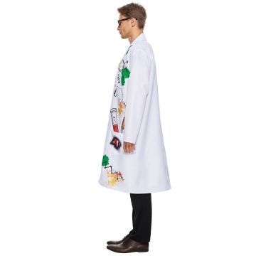Adult Famous Scientist Costume - Wild-Haired Physicist Outfit with Lab Coat