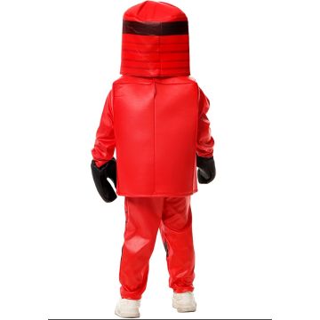 Kids Red Ninja Warrior Costume with Mask and Block Hands