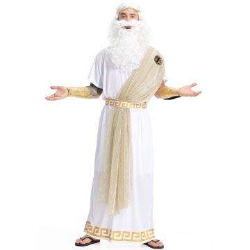 Mens Greek God Zeus Roman Costume for Halloween Toga Party