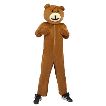 Adult Bear Costume Jumpsuit with Headpiece and Tail - alternate view 5