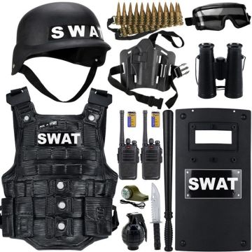Kids Police SWAT Costume Set Role Play Outfit - alternate view