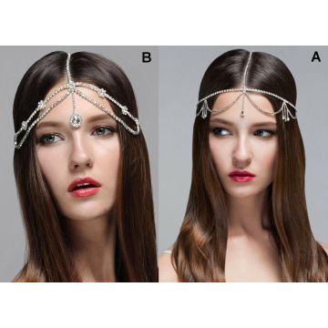 Silver Rhinestones Head Chain Accessorie