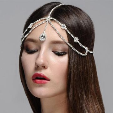 Silver Rhinestones Head Chain Accessorie