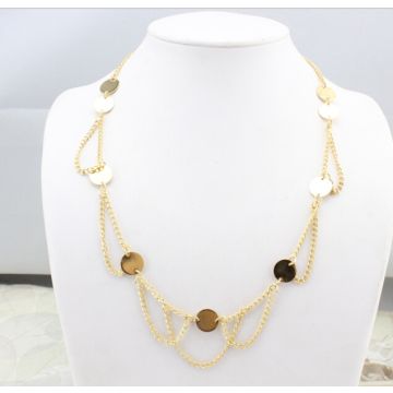 Adult 1920s Flapper Headpiece - Gold Art Deco Forehead Chain with Medallions