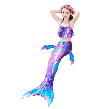 Girls Mermaid Swimmable Swimsuit Costume Monofin tt2029-1