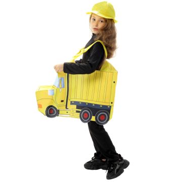 Kids Construction Worker Costume - Yellow Dump Truck Wear-On Career Set