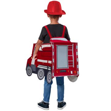 Kids Firefighter Costume - Red Fire Engine Wear-On Career Set