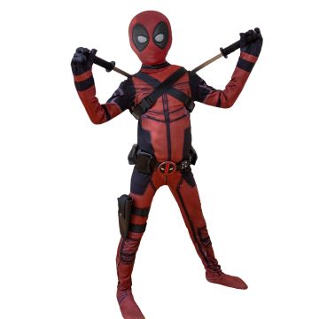 Kids Red Anti-Hero Costume with Mask Belt and Tactical Accessories