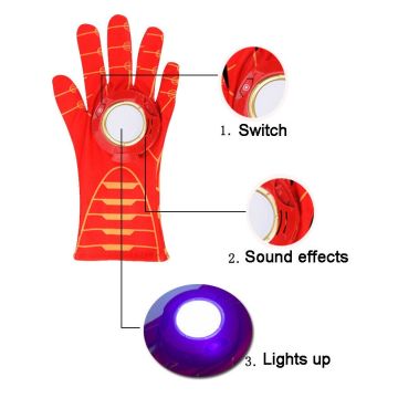 Kids Armored Superhero Cape Set - Red & Gold Tech Hero Costume with Light-Up Mask