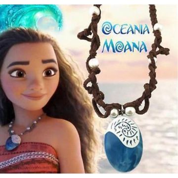 Kids and Adults Ocean Princess Necklace - Blue Heart Pendant with Braided Cord - alternate view
