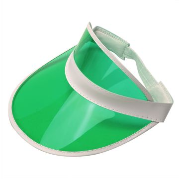 Green Visor 80s Retro Poker Dealer Casino Croupier Sun Visor Cap - alternate view
