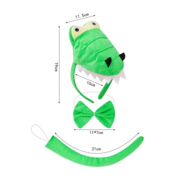 Kids Dinosaur Costume Accessory Set - Headband, Bow Tie & Tail