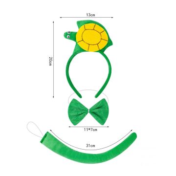 Kids Turtle Costume Accessory Set - Headband, Bow Tie & Tail