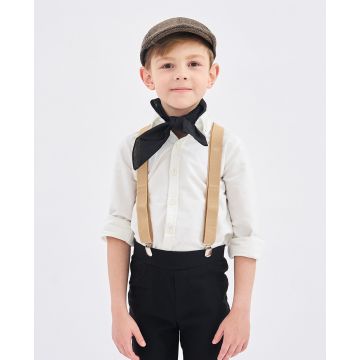 Kids Tan Elastic Braces - Adjustable Victorian Suspenders for Boys - alternate view 2