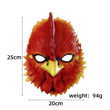 Adult Rooster Mask - Full Face Barnyard Chicken Costume Accessory