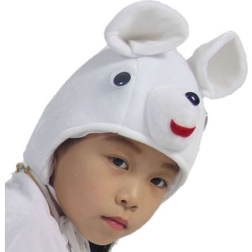 Kids White Bear Headpiece Costume Accessory with 3D Ears - alternate view