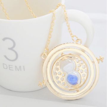 Wizarding Time Turner Necklace - Rotating Hourglass Pendant with Celestial Rings - alternate view 11