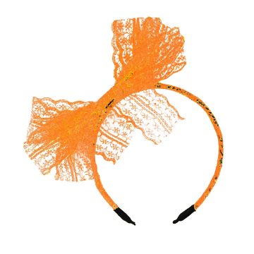 Orange 1980s Lace Headband