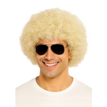 Adult Golden Afro Wig - 70s Disco Costume Accessory - alternate view