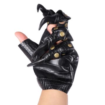 Adult Dragon Claw Gloves - Black Crocodile Leather Talon Gauntlets - alternate view