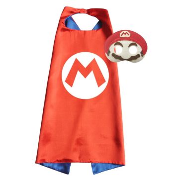 Kids Superhero Cape and Mask Set - Block Game Character Dress-Up Costume