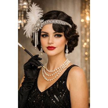 Adult Black Finger Wave Wig - 1920s Flapper Bob Costume Wig