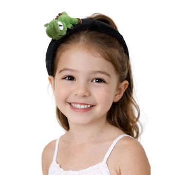 Kids Dinosaur Headband - Plush Green T-Rex Character Costume Accessory - alternate view