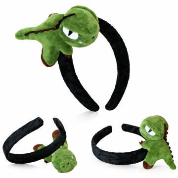 Kids Dinosaur Headband - Plush Green T-Rex Character Costume Accessory