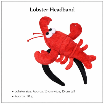 Kids Red Lobster Headband - Plush 3D Ocean Animal Costume Accessory