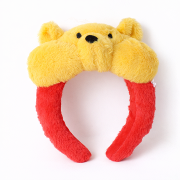 Kids Yellow Bear Headband - Plush Teddy Costume Accessory with 3D Face