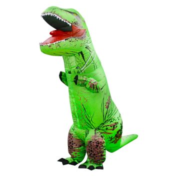 Adult Inflatable T-Rex Costume - Green Blow Up Dinosaur Suit
