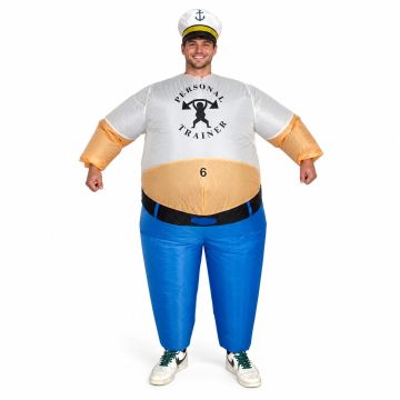 Adult Inflatable Personal Trainer Costume with Hat