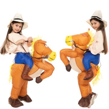 Kids Inflatable Cowboy Riding Donkey Costume with Hat