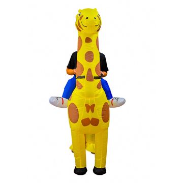 Adult Inflatable Giraffe Ride-On Costume - Safari Animal Carry Me Suit