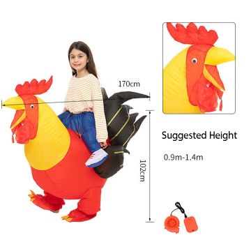 Kids Inflatable Rooster Costume - Ride-On Farm Animal Suit